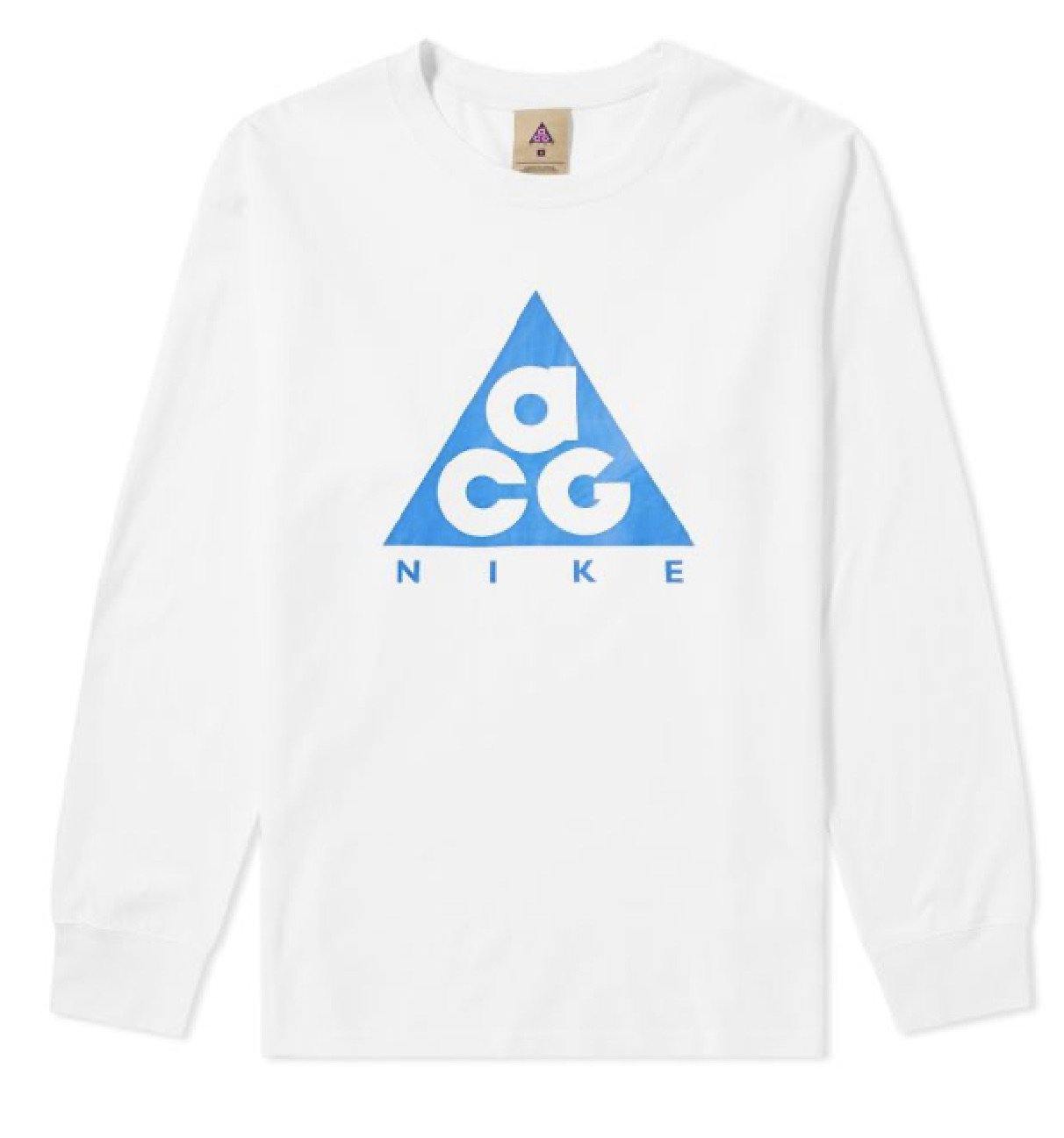 Nike ACG Long Sleeve White / Blue Logo-Long Sleeve-Solus Supply