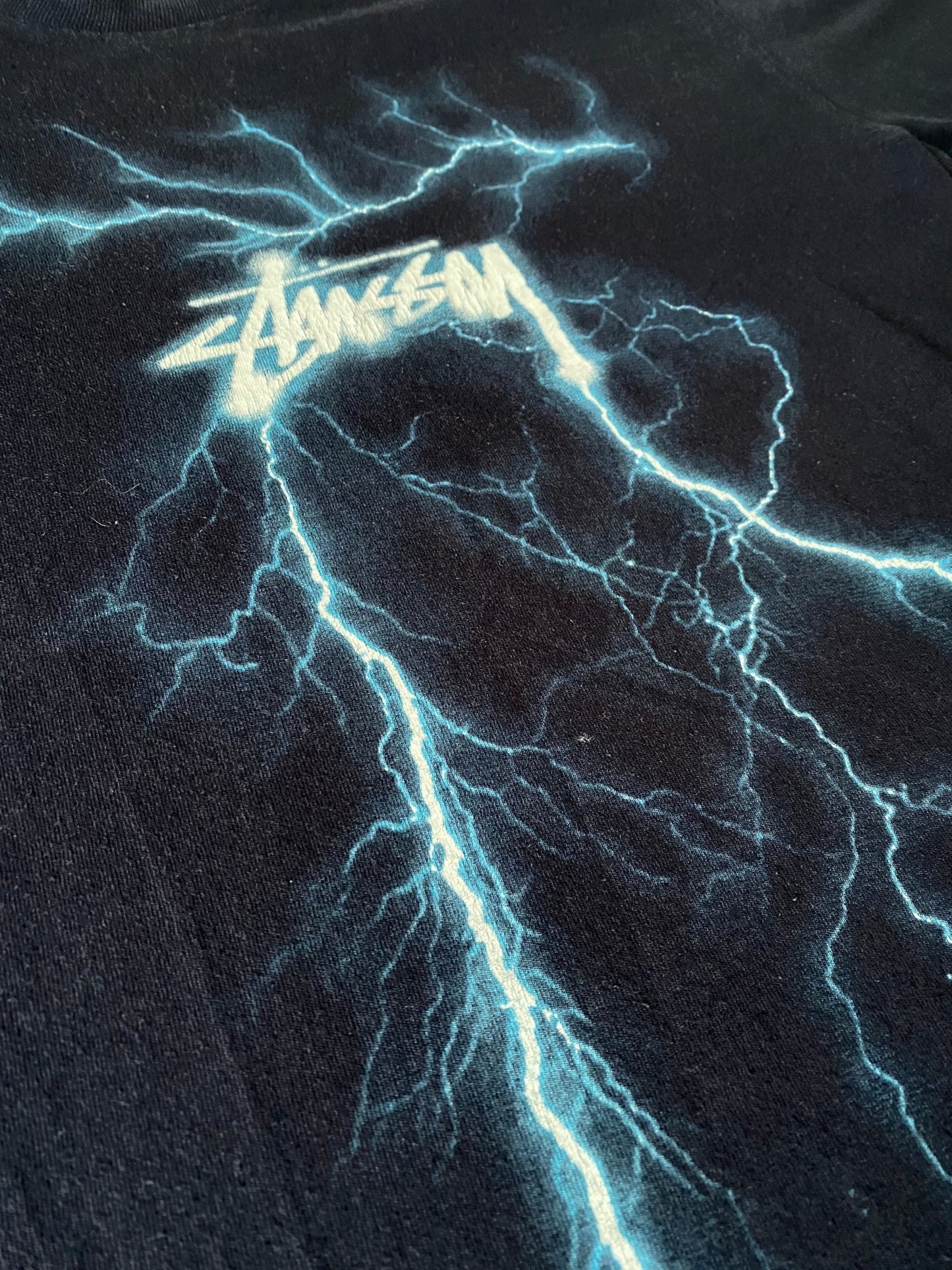 Stüssy Lightning Tee Blue Black-T-Shirt-Solus Supply