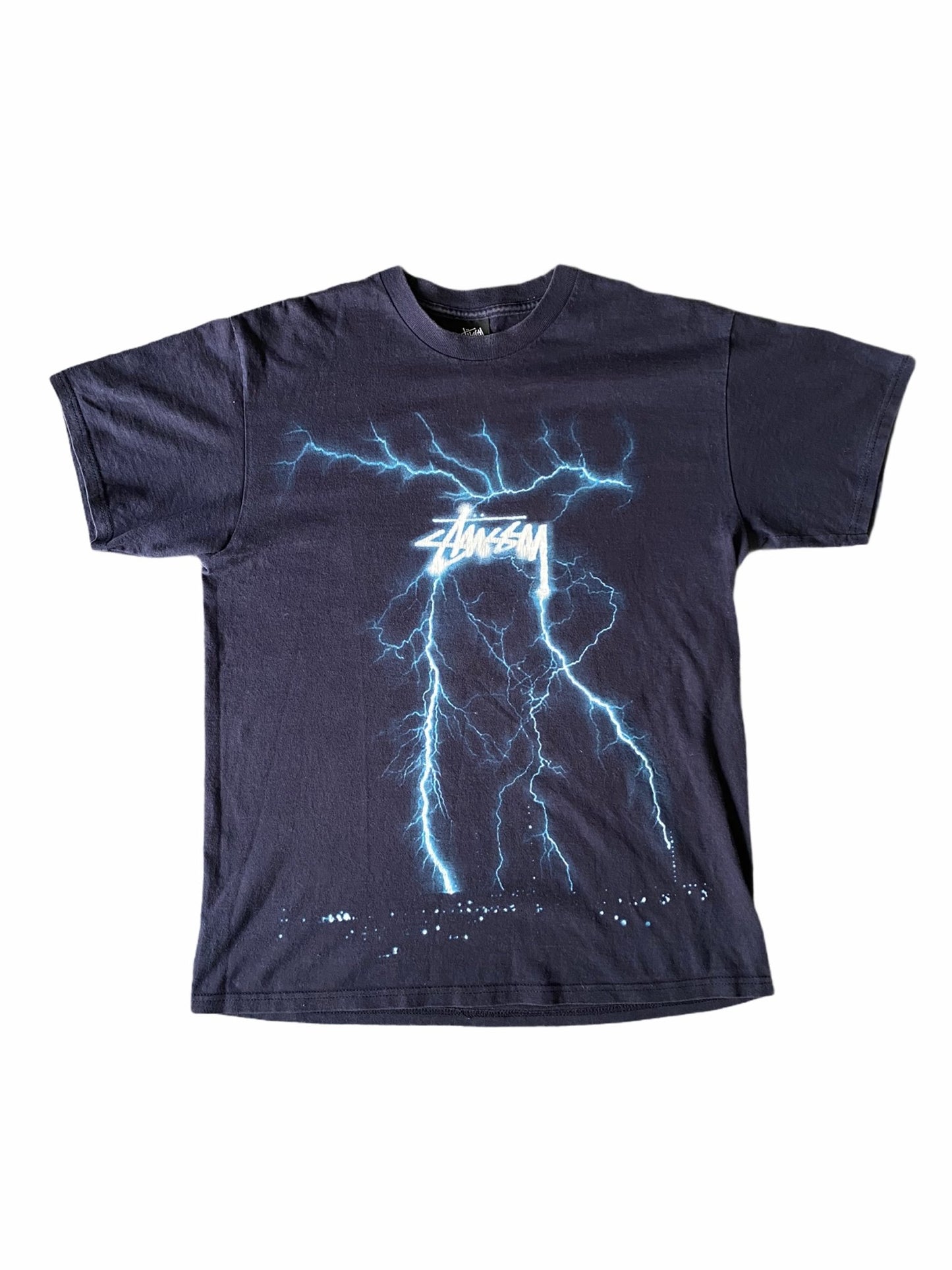 Stüssy Lightning Tee Blue Black-T-Shirt-Solus Supply