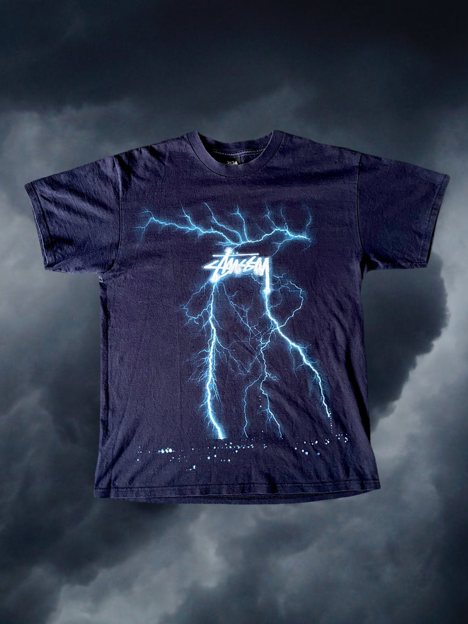 Stüssy Lightning Tee Blue Black-T-Shirt-Solus Supply