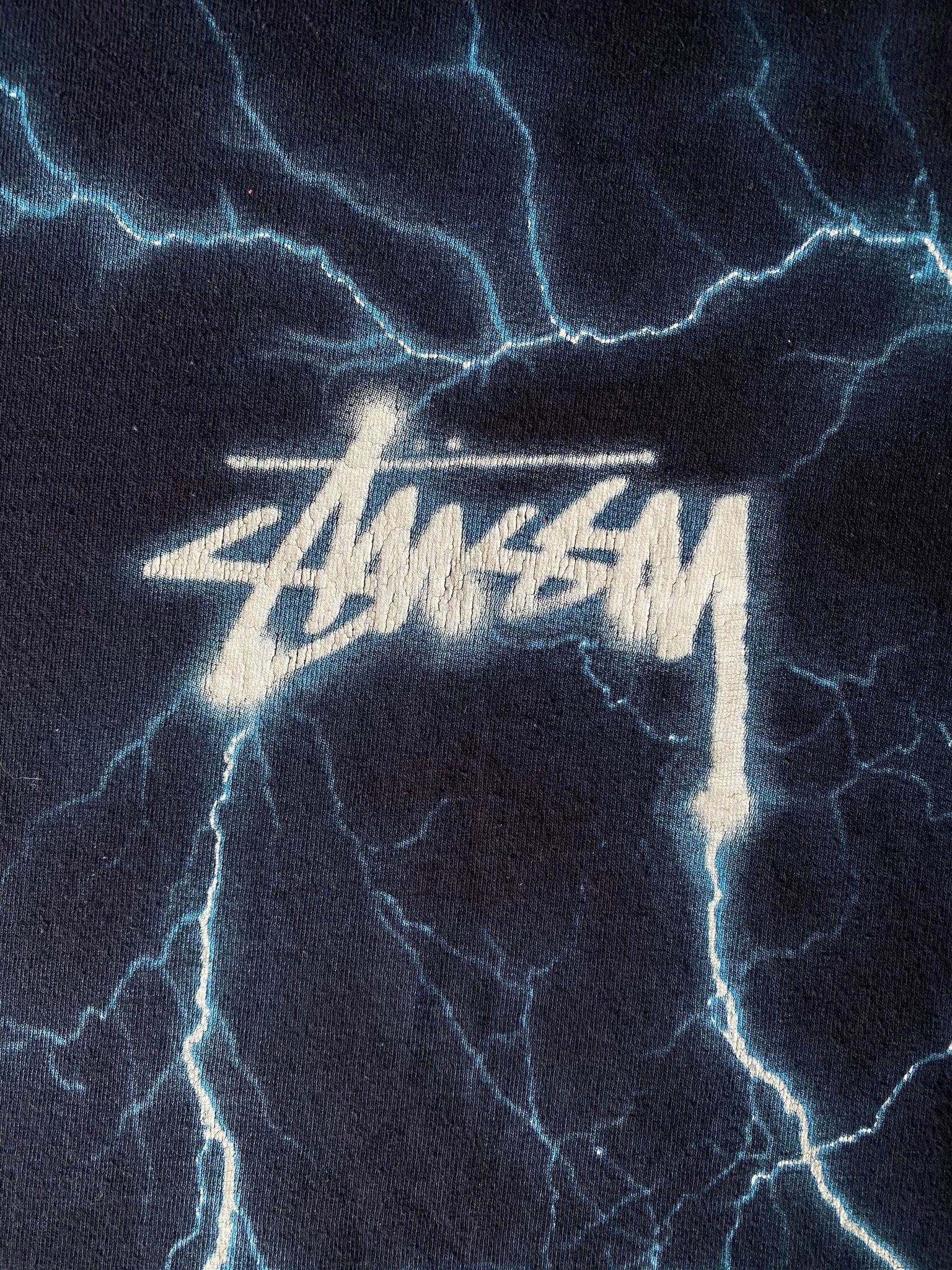 Stüssy Lightning Tee Blue Black-T-Shirt-Solus Supply