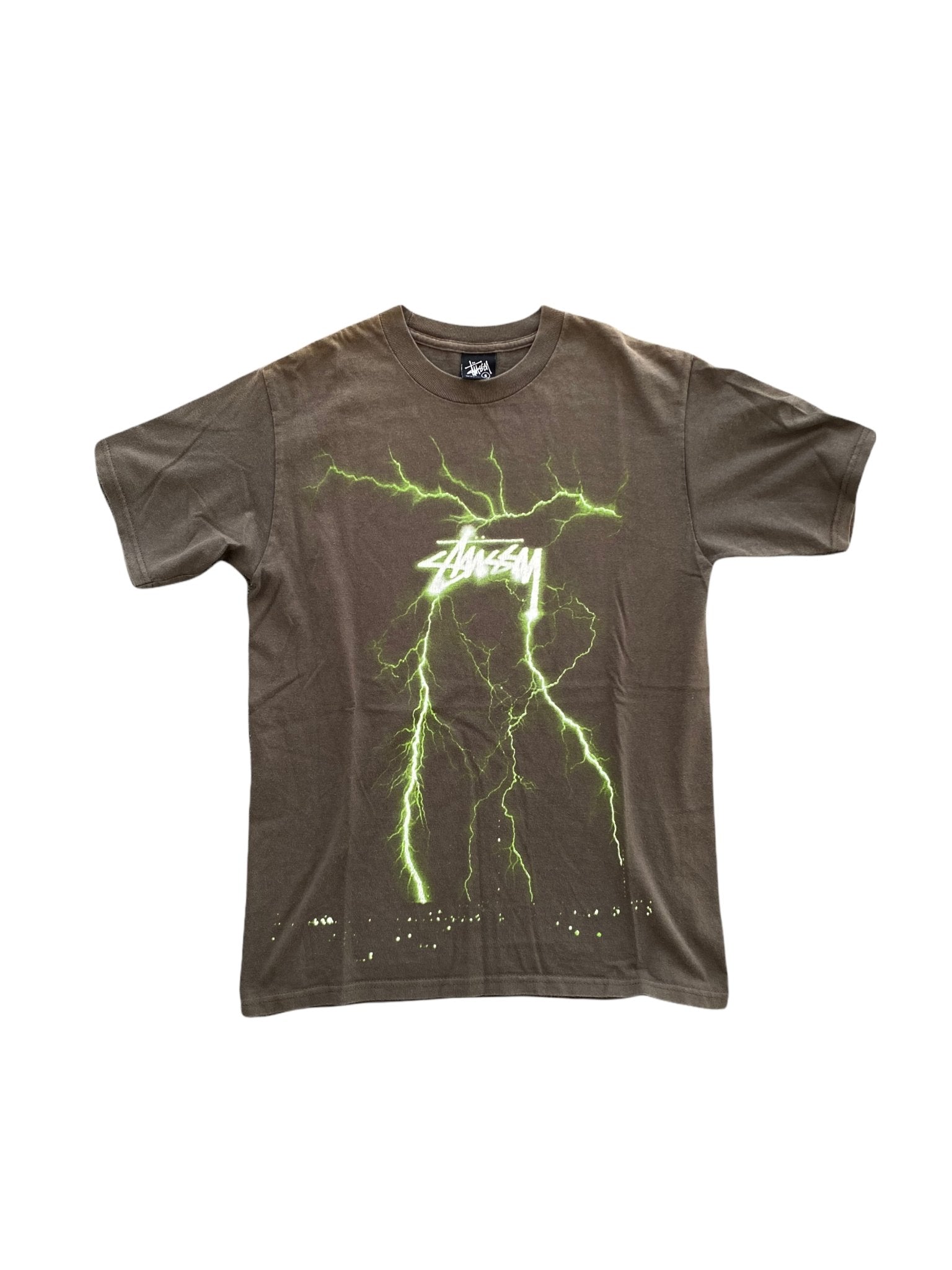 Stüssy Lightning Tee Grey Green-T-Shirt-Solus Supply