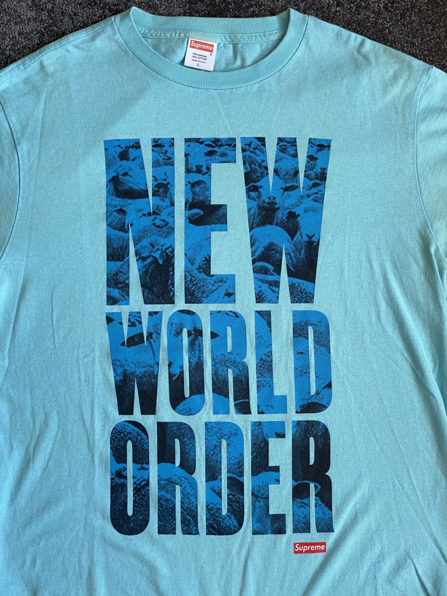 Supreme New World Order Tee Blue-T-Shirt-Solus Supply